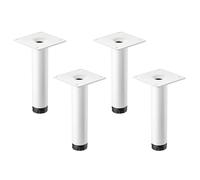 4 pièces SOTECH Pieds de meuble LIMA hauteur 120 mm, Ø 25 mm réglables en hauteur 10 mm blanc mat pieds de vitrine pieds de socle pieds d'armoire