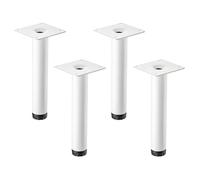 4 pièces SOTECH Pieds de meuble LIMA Hauteur 150 mm, Ø 25 mm Réglable en hauteur 10 mm blanc mat Pieds de vitrine Pieds de socle Pieds d'armoire