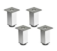 4 pièces SOTECH Pieds de meuble ZULU 38 x 38 x 100 mm chrome poli, charge admissible 100 kg par pied, pieds de vitrine pieds de canapé pieds d'armoire