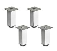 4 pièces SOTECH Pieds de meuble ZULU 38 x 38 x 120 mm chrome poli, charge admissible 100 kg par pied, pieds de vitrine Pieds de socle Pieds d'armoire