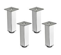 4 pièces SOTECH Pieds de meuble ZULU 38 x 38 x 150 mm chrome poli, charge admissible 100 kg par pied, pieds de vitrine Pieds de socle Pieds d'armoire