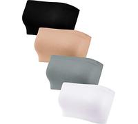 4 Pièces Soutien-Gorge Bandeau sans Bretelles (Couleurs Elégantes, M)