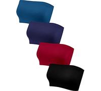 4 Pièces Soutien-Gorge Bandeau sans Bretelles (Couleurs Rétro, L)