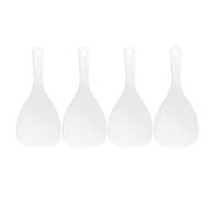 4 Pièces Spatule à Riz en Plastique Blanc, Cuillère Non Adhérente | Prise Confortable, Nettoyage Facile, Usage Polyvalent, Adaptée au Cuiseur à Riz, Service et Préparation