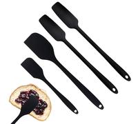 4 Pièces Spatule Silicone Spatule Silicone Cuisine De Qualité Supérieure Résistant à La Chaleur Et Doté D'un Long Manche Idéal Pour Racler Les Sauces Cuisiner Pâtisser Et Remuer