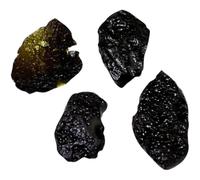 4 Pièces Spécimen Pédagogique de Météorite Véritable Noir | Échantillon en Météorite, Enrichit les Connaissances, Stimule la Créativité, Présent pour Garçon et Filles et Anniversaire