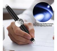 4 Pièces Spinner Stylo Avec Lumière Led,Stylo À Bille Rotatif En Métal Inscriptible Gyro Doigt Pensant Pour Soulager La Pression Fidget Pen