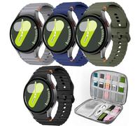 4 Pièces Sport Bracelets Compatibles avec Samsung Galaxy Watch 7 - Bracelet en Silicone Souple pour Galaxy Watch 6 5 4 40mm 44mm - Wave & No Gap Band pour 6 Classic / 4 Classic / 5 Pro/FE (FEMME)