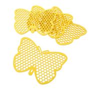 4 Pièces Station d'eau pour Abeilles Flottante, Forme, Plastique | Usage Extérieur Près des Massifs, Surface Texturée Antidérapante, Légère, sans Assemblage, Jaune