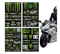 4 Pièces Stickers Moto, Autocollants Monster Energy, Autocollant Moto Cross, Ensemble Autocollants Sport, Moto Autocollants Sponsor, pour Motos, Casques, Dirtbikes, Skateboards