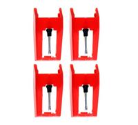 4 Pièces Stylet de Phonographe Rouge en Plastique Aluminium | Remplacement, pour Tourne-disque et Lecteur de Disques, Installation Facile, Usage Simple