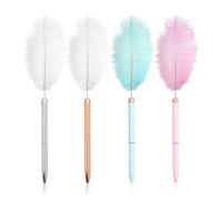 4 Pièces Stylo À Bille En Plumes, Stylo À Bille Créatif, Stylo À Bille Rétro, Stylo À Papeterie Cadeau, Outils D'Écriture.