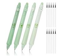 4 Pièces Stylo Effaçable Noir 0,5 mm, Stylos à Bille,Thème Pandas, Stylo à Encre Gel Effaçable avec 10 Recharges de Remplacement, Stylos Roller pour Enfants Adultes Fournitures Scolaires et Bureau