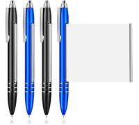 4 Pièces Stylos À Bille En Métal Rétractables Avec Feuille De Triche, 0,7 Mm Stylos Bille, D'écriture Recharges, Pour École Et Bureau, 2 Bleu + 2 Noir