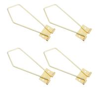 4 Pièces Support Arrière en Fer Or, Stable et Compact | Montage à L’arrière du Cadre, Principe Triangulaire, Finition Polie Lisse, pour Bureau et Cheminée