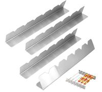 4 Pièces Support Brochette, Acier Inoxydable, avec 6 Encoches, Accessoire de Barbecue, pour les Grillades en Plein Air, le Camping, les Restaurants de Barbecue (30 × 3 × 4.5 cm)
