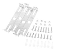 4 Pièces Support de Fixation au Plafond en Fer Argenté, Réglable | Montage Rapide, Alignement des Trous Ajustable, Usage Polyvalent, pour Appliques Murales et Suspensions Extérieures