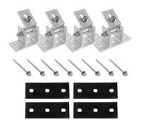 4 Pièces Support de Montage en Alliage D’aluminium pour Panneau Solaire | Quatre Pieds Avant Fixes, Patins en Caoutchouc et Vis à Bois, Installation Extérieure sur Toiture ou Site Autonome