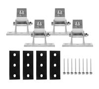 4 Pièces Support de Panneau Solaire en Alliage D’aluminium Inclinable | Lot de Quatre Pieds Avant, Patins en Caoutchouc et Vis à Bois, pour Pose sur Bois, Angle Optimisé