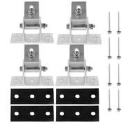 4 Pièces Support de Panneau Solaire Quatre Pieds Réglable, en Alliage | Fixation Stable pour Surface en Bois, Installation Autonome ou Toiture, Patins en Caoutchouc et Vis