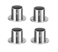 4 Pièces Support de Tringle à Rideau, Rond Supports de Tube de Penderie Acier Inoxydable Cintre à Rideau Support de Rail Mural Prises de Poteau de Placard