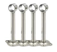 4 Pièces Support de Tringle A Rideaux en Acier Inoxydable, Montage Support de Garde-Robe pour Barre de Rideau de Douche Mural à Suspendre pour Armoire Vêtements Cintre Chambre