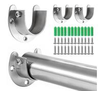 4 pièces Support de Tringle à Rideaux en Forme de U, Support de Tringle à Penderie en Acier Inoxydable, Support de poteau de placard, Pour cuisine, salle de bains, armoire, fenêtre(25mm, argent).