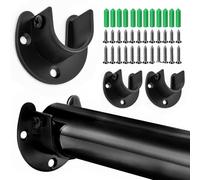 4 pièces Support de Tringle à Rideaux en Forme de U, Support de Tringle à Penderie en Acier Inoxydable, Support de poteau de placard, Pour cuisine, salle de bains, armoire, fenêtre(32mm, Noir).