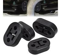 4 Pièces Support D'Échappement en Caoutchouc Noir, Silent Bloc Echappement, Cintre D'Échappement, Support D'Échappement Voiture Universel, 2 Trous 12mm, Convient à La Plupart Des Voitures