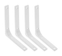 4 Pièces Support D'étagère Murale L Blanc en Acier Inoxydable | DIY et Bureau, Stockage et Affichage, Style Rustique Rétro Industriel, Fixation Stable