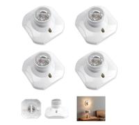 4 Pièces Support Douille E27, Douille Plafond E27 à Visser vers E14 Convertisseur Douille Garage, AC 220-240V, Support Douille pour Ampoule LED, Base Plafonnier Culot, Base de Lampe Plastique Blanche