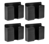4 Pièces Support Mural de Rangement et Télécommande | ABS Noir, Usage Salle de Bain et Toilettes, Organisation Compacte, Affiche et Range Vos Objets