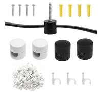 4 Pièces Support Mural et Plafonnier pour Câbles, Fixation Cable Plafond à Visser avec Attache Câble Électrique 10mm, Accroche Cable avec Vis pour Plafonniers