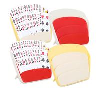 4 pièces - Support pour cartes à jouer, support mains libres pour cartes à jouer avec support de table pliable, design en éventail à 3 niveaux, convient pour les jeux de cartes, les soirées poker et l
