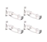 4 Pièces Supports de Tringle à Rideaux Robuste Support de Poteau de Rideau Antirouille Draperie Tringle Supports Pole Holder avec Vis pour Salon Bureau Chambre (Double Tige Blanche)