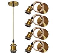 4 Pièces Suspension Luminaire Vintage und Support de Lampe E27, Douille Ampoule avec Câble, Suspension Luminaire avec Câble, Luminaire Suspension avec Câble Pendule 100 cm pour éclairage