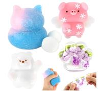 4 Pièces Taba Squishy Set, Ange Cochon+Ours+Petit Chaton+Chat Mignon Patte de Chat Fufu Jouet Souple à Presser ouets Jouets Anti-Stress compressibles pour soulager Le Stress Cadeaux pour Anniversaire