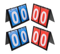 4 Pièces Tableau de Score de Basket Portable à Bascule Double Face | Affichage Instantané, Base Stable et Cadre Métal, Lisible des Deux Côtés pour Ligues et Bancs