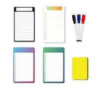 4 Pièces Tableau Magnetique,Planning Frigo Magnetique,Tableau Aimanté,4 Tableau Frigo Magnétique,3 Stylos à Tableau blanc,1 Ensemble de Lingettes,Notes, des Listes et des Menus Dans la Maison