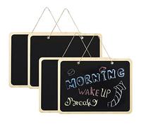 4 Pièces Tableau Noir Craie, Ardoise Craie, Tableau Ardoise, En Bois, Création Diy, Décoration, Convient Pour Les Cuisines, Portes, Jardins, Magasins, Cafés, Noël, Anniversaires, Mariages, 16 x 12 CM