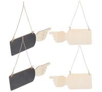 4 Pièces Tableau Noir en Bois de Main avec Corde, Décor Mural | Recto Verso Effaçable, Style Rustique Vintage, pour Portes, Messages et Guidage Lors de Fêtes