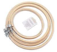 4 Pièces tambours à broder en bambou de tailles différentes Bambou Anneau de Broderie Bois Réglable, Arceau de Broderie Cercle de Broderie pour Art Craft Handy Sewing