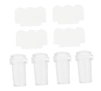 4 Pièces Tampon à Ongles Silicone Transparent Grattoirs Outils pour Nail Art pour Créer Designs Uniques à Domicile