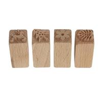 4 Pièces Tampons à Gâteaux, Motifs Festifs Ambiance Noël | Surface Lisse Non Collante, Décoration Rapide et Simple, pour Biscuits, Gâteaux, Mooncakes, Gelée et Préparation Culinaire