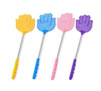 4 Pièces Tapette à Mouches Extensible Forme De Main 4 Couleurs | Bonne prise en main Bonne surface Pour ne pas louper l'Ennemi, Plastique facile à nettoyer Replier elle ne prend pas de place