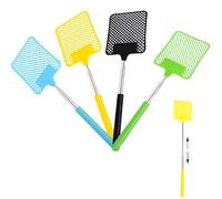 4 Pièces Tapettes à Mouches Extensible, Portable Tapettes Anti Moustique Tapetteà Mouche Main Tue Mouche avec Poignée Télescopique en Acier Inoxydable pour Les Mouches Les Moustiques et Les Insectes