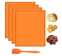 4 Pièces Tapis à Gâteau Roulé Suisse, 30 x 25 cm Silicone Plaque Génoises, Plateaux de Déshydrateur en Silicone avec Grattoir, Tapis à Gâteau Roulé Suisse avec Spatule, pour Gâteaux, Biscuits