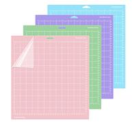 4 Pièces Tapis de Découpe pour Cricut Explore Air 2/Air/One/Maker, 12”X12” StandardGrip/LightGrip/StrongGrip Adhésif Tapis de Coupe, Tapis de Découpe de Matelassage pour Cricut Joy (A)