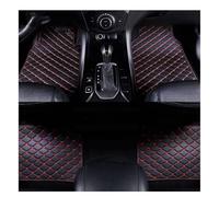 4 pièces Tapis Sol Voiture Cuir, pour BMW X6 F16 2015-2018 Tous Temps Antidérapant Imperméables Coussinets Pieds,Auto Intérieur Protecteur,D/Black Red