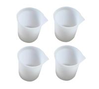 4 Pièces Tasse à Mesurer en Silicone 100ml Blanc pour Époxy